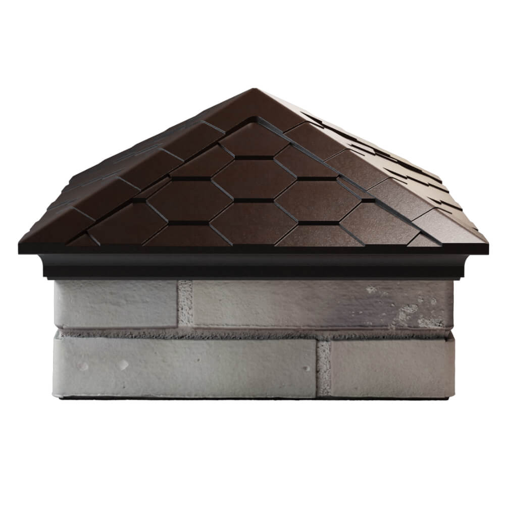 Колпак Zking Эверест Коричневый на столб 1.5х1.5 кирпича (390х390мм) Лобня фото