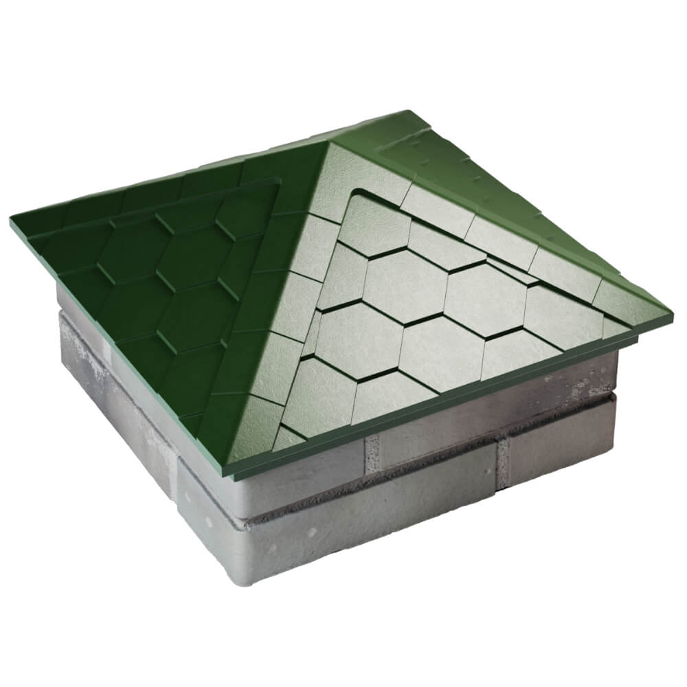 Колпак Zking Эверест Зеленый на столб 1.5х1.5 кирпича (390х390мм) в Лобне фото