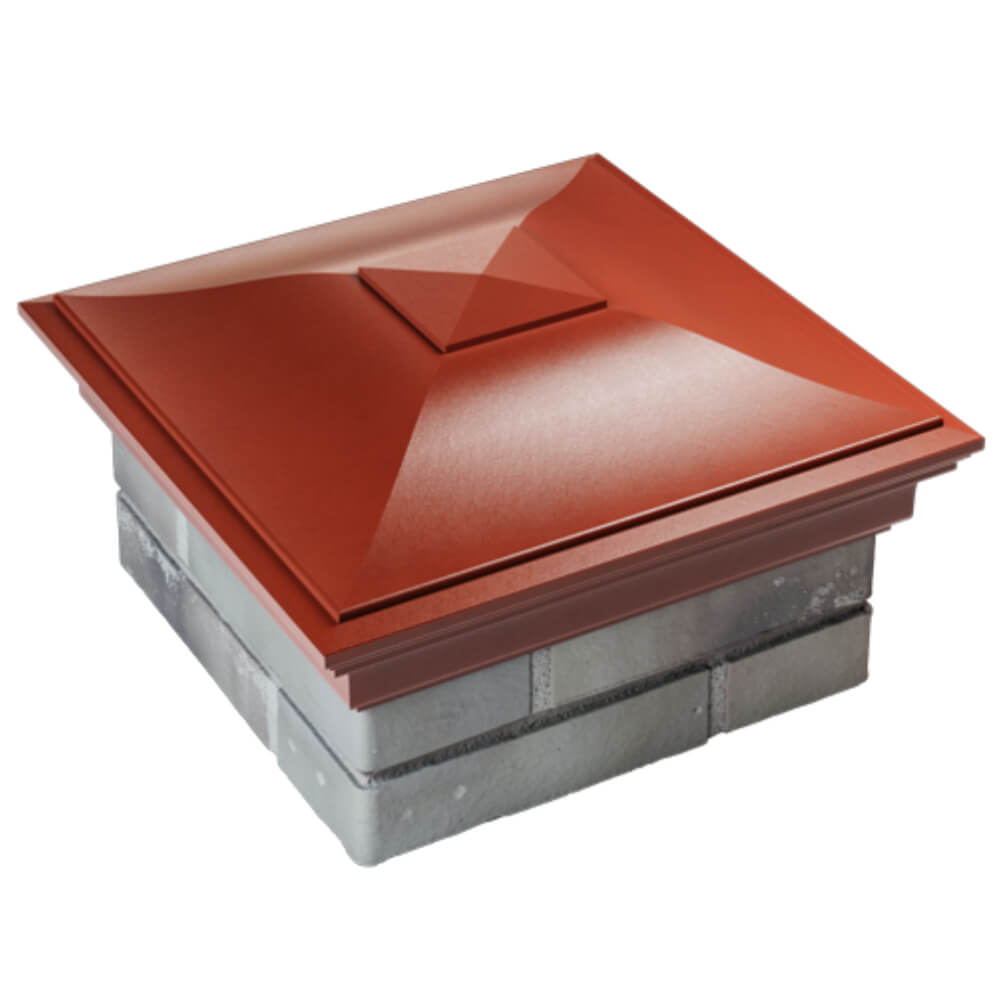 Колпак Zking Монблан Красный на столб 1.5х1.5 кирпича (385х385мм)