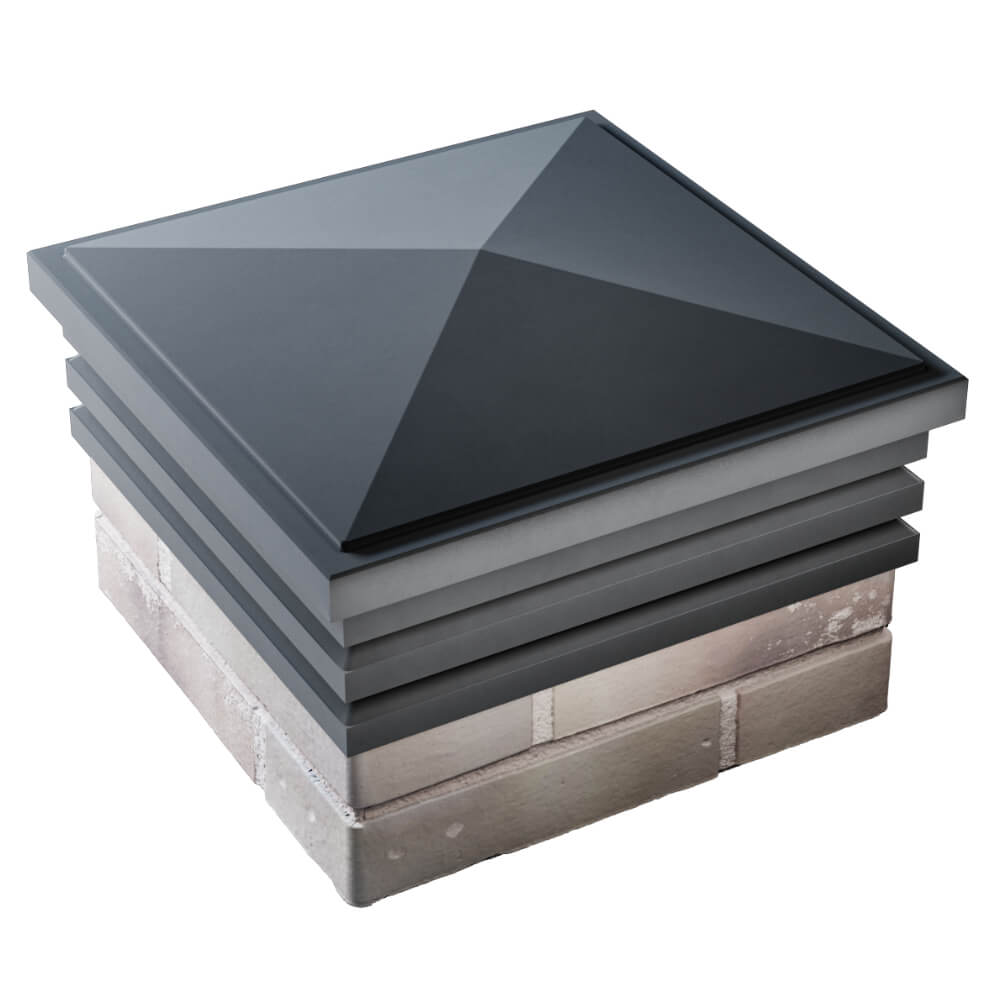 Колпак Zking Бона ХайТек Серый на столб 1.5х1.5 кирпича (385х385мм)