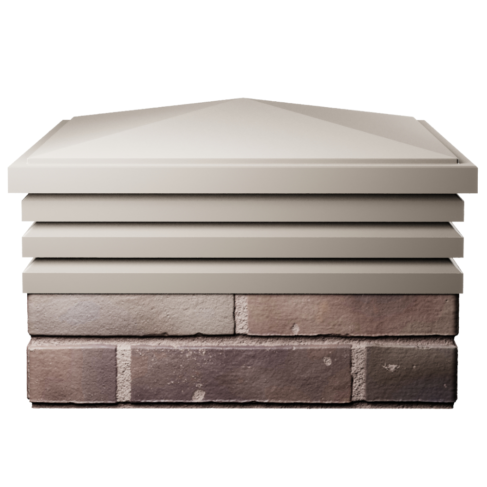 Колпак Zking Бона ХайТек Бежевый на столб 2х2 кирпича (513х513мм)