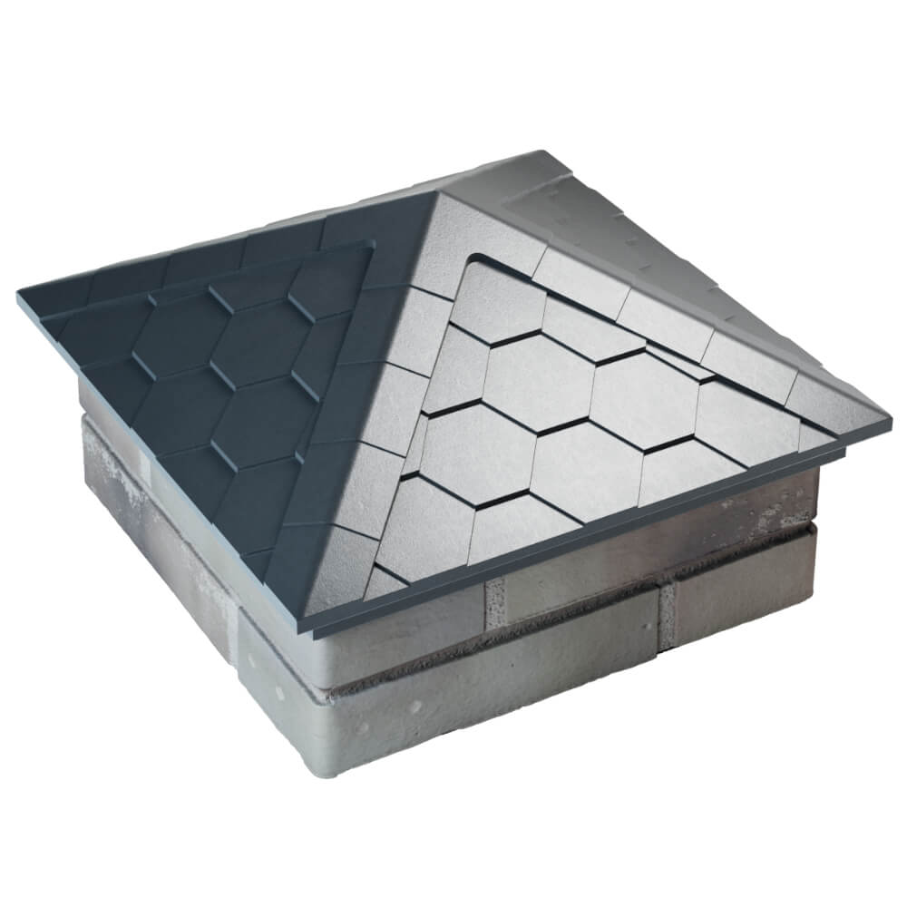 Колпак Zking Эверест Серый на столб 1.5х1.5 кирпича (390х390мм) в Лобне фото