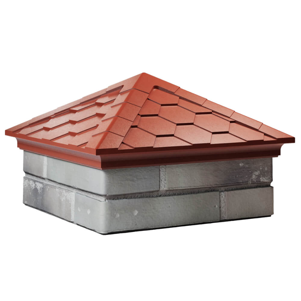 Колпак Zking Эверест Красный на столб 1.5х1.5 кирпича (390х390мм) в Лобне фото