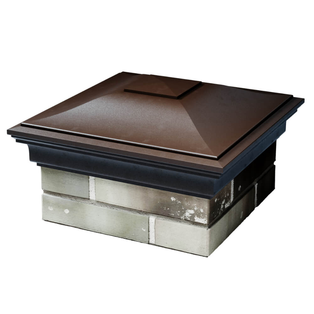 Колпак Zking Монблан Коричневый на столб 1.5х1.5 кирпича (385х385мм) в Лобне фото