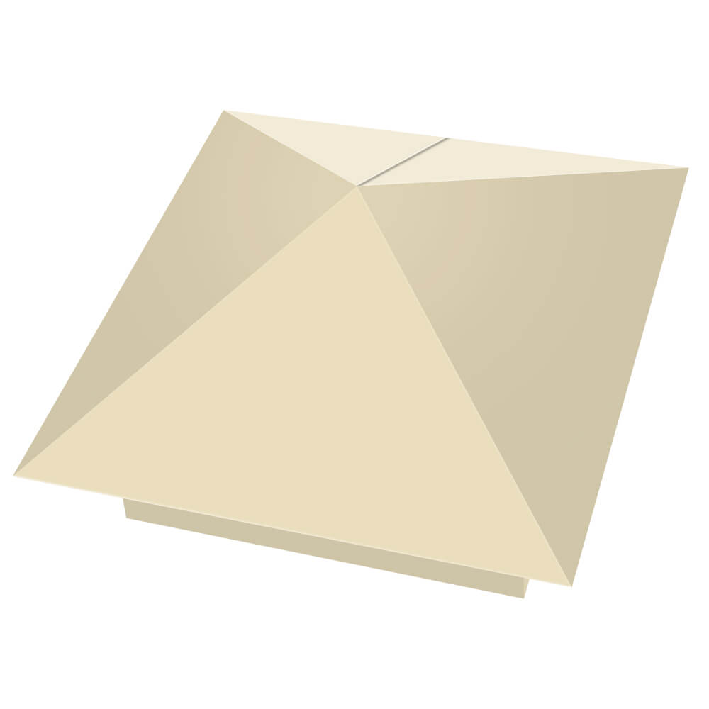 Колпак металлический 400х400мм RAL1015 Слоновая Кость заборный