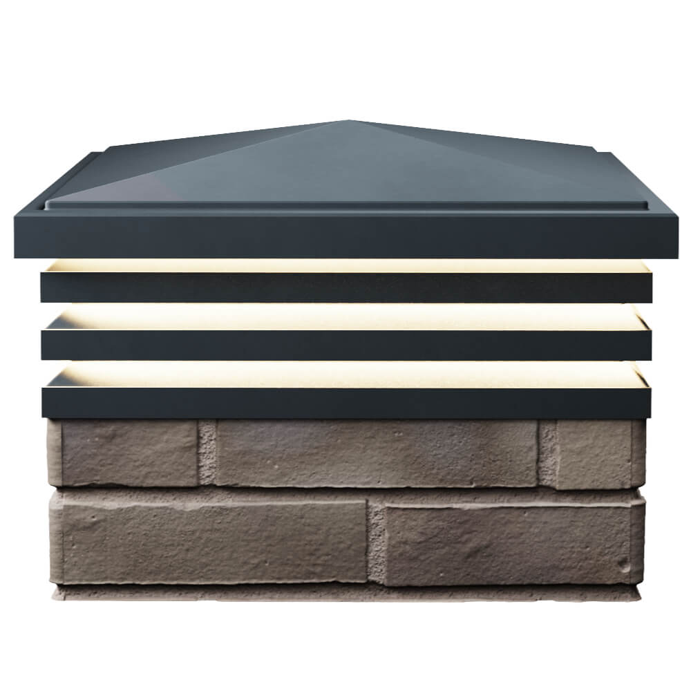 Колпак Zking Бона ХайТек Серый на столб 1.5х1.5 кирпича (385х385мм) с подсветкой в Лобне фото