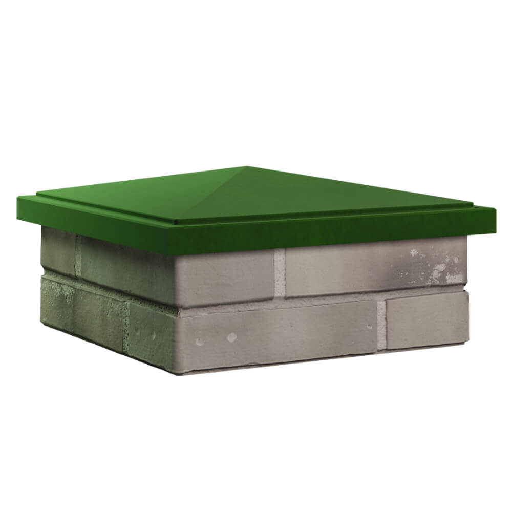 Колпак Zking БонаМоно Зеленый на столб 1.5х1.5 кирпича (385х385, 400х400мм) в Лобне фото