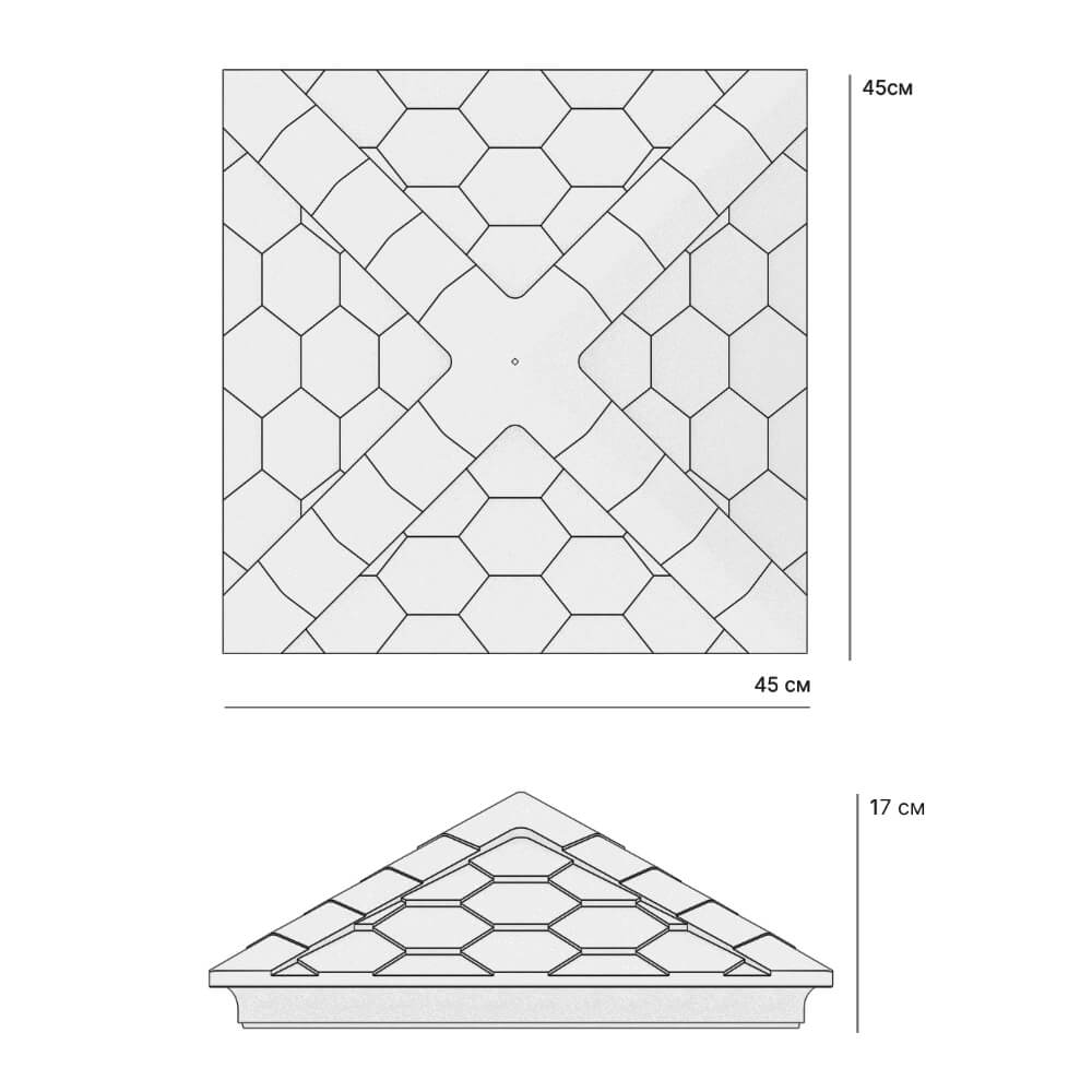 Колпак Zking Эверест Серый на столб 1.5х1.5 кирпича (390х390мм) в Лобне фото