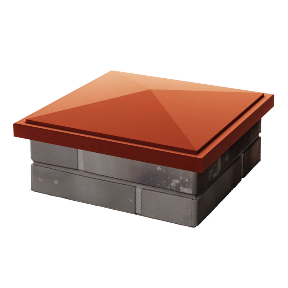 Колпак Zking БонаМоно Красный на столб 1.5х1.5 кирпича (385х385, 400х400мм) в Лобне фото