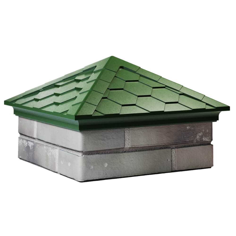 Колпак Zking Эверест Зеленый на столб 1.5х1.5 кирпича (390х390мм) в Лобне фото