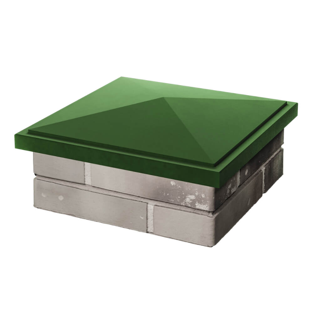 Колпак Zking БонаМоно Зеленый на столб 1.5х1.5 кирпича (385х385, 400х400мм) в Лобне фото