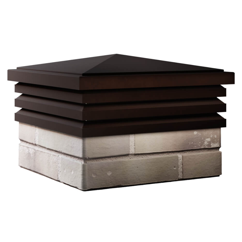 Колпак Zking Бона ХайТек Коричневый на столб 1.5х1.5 кирпича (385х385мм) в Лобне фото